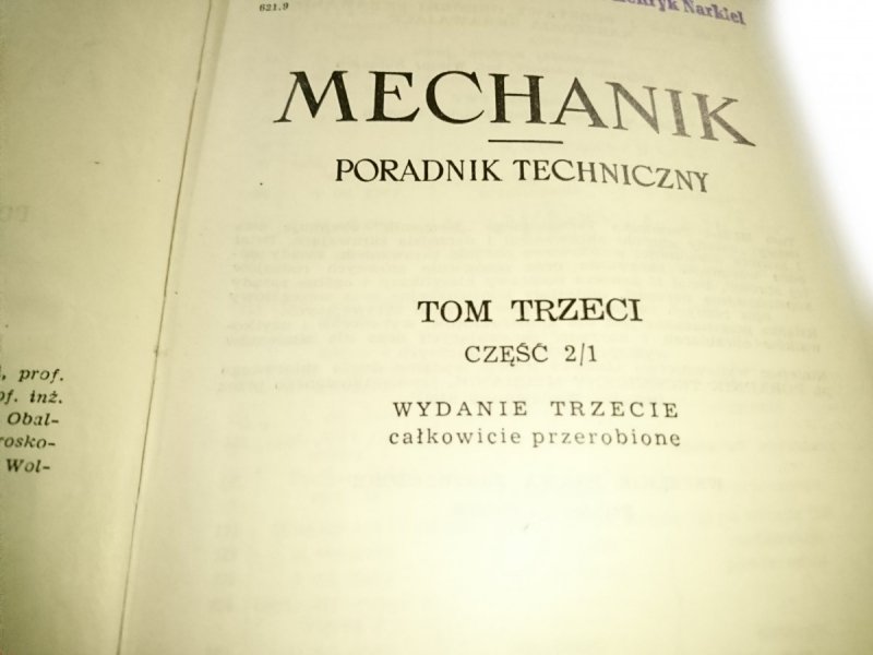 MECHANIK. PORADNIK TECHNICZNY TOM III CZĘŚĆ 2/1