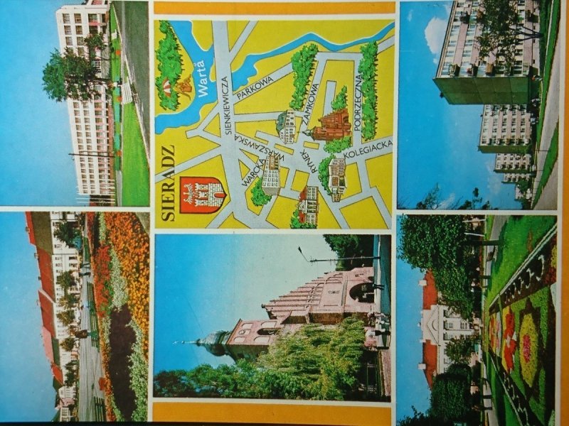 SIERADZ. RYNEK; PÓŹNOGOTYCKI KOŚCIÓŁ FARNY