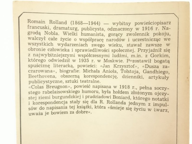 COLAS BREUGNON - Romain Rolland 1987