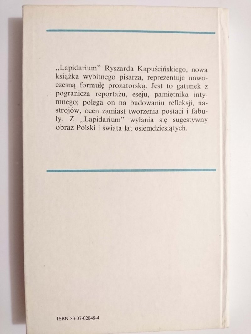 LAPIDARIUM - Ryszard Kapuściński 1990