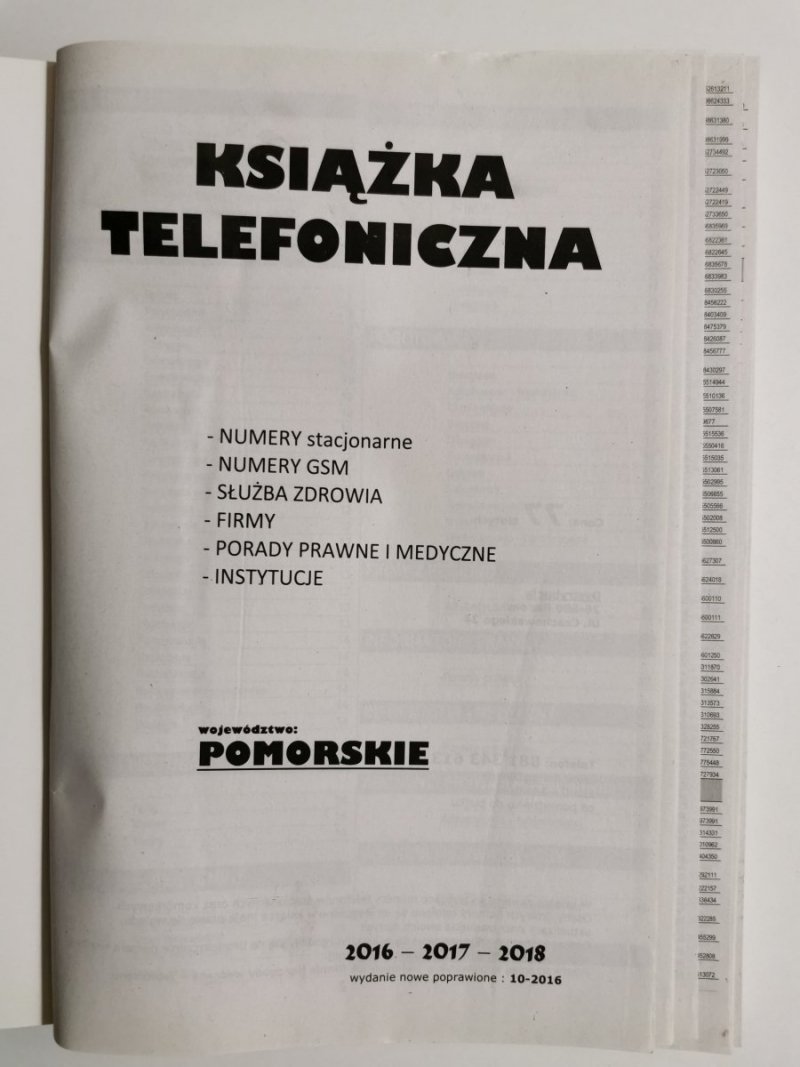 KSIĄŻKA TELEFONICZNA WOJEWÓDZTWO POMORSKIE 2016-2018 