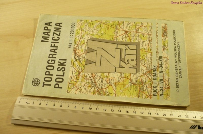 MAPA TOPOGRAFICZNA POLSKI. PUCK I GDAŃSK (1993)