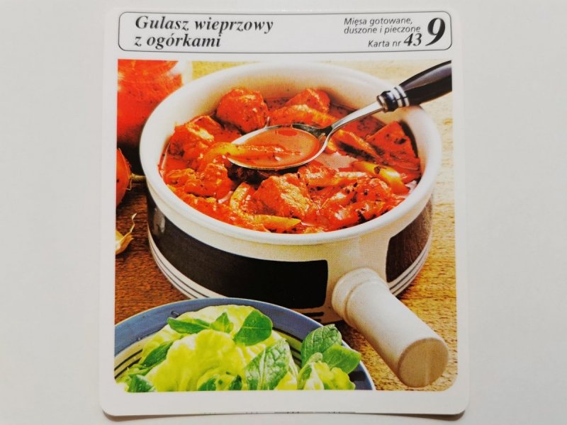 KARTA KULINARNA NR. 43 GULASZ WIEPRZOWY Z OGÓRKAMI