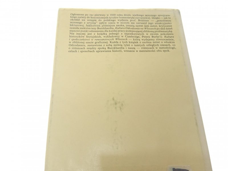 KULTURA ODRODZENIA WE WŁOSZECH - Burckhardt 1991