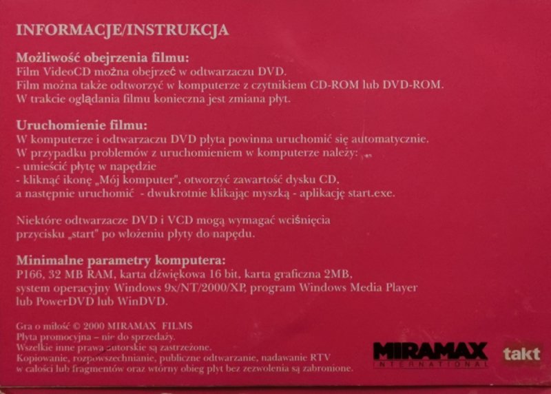 DVD. GRA O MIŁOŚĆ