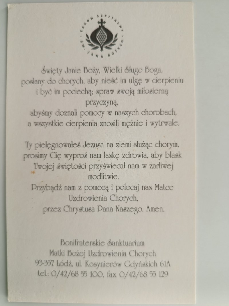 ŚWIĘTY JAN BOŻY