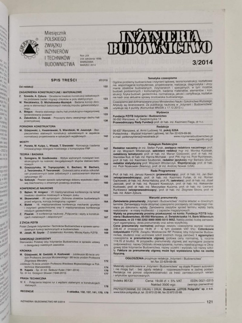 INŻYNIERIA I BUDOWNICTWO NR 3/2014 Z PŁYTĄ CD