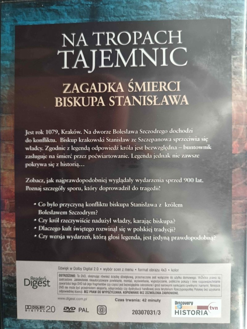 DVD. NA TROPACH TAJEMNIC – ZAGADKA ŚMIERCI BISKUPA STANISŁAWA