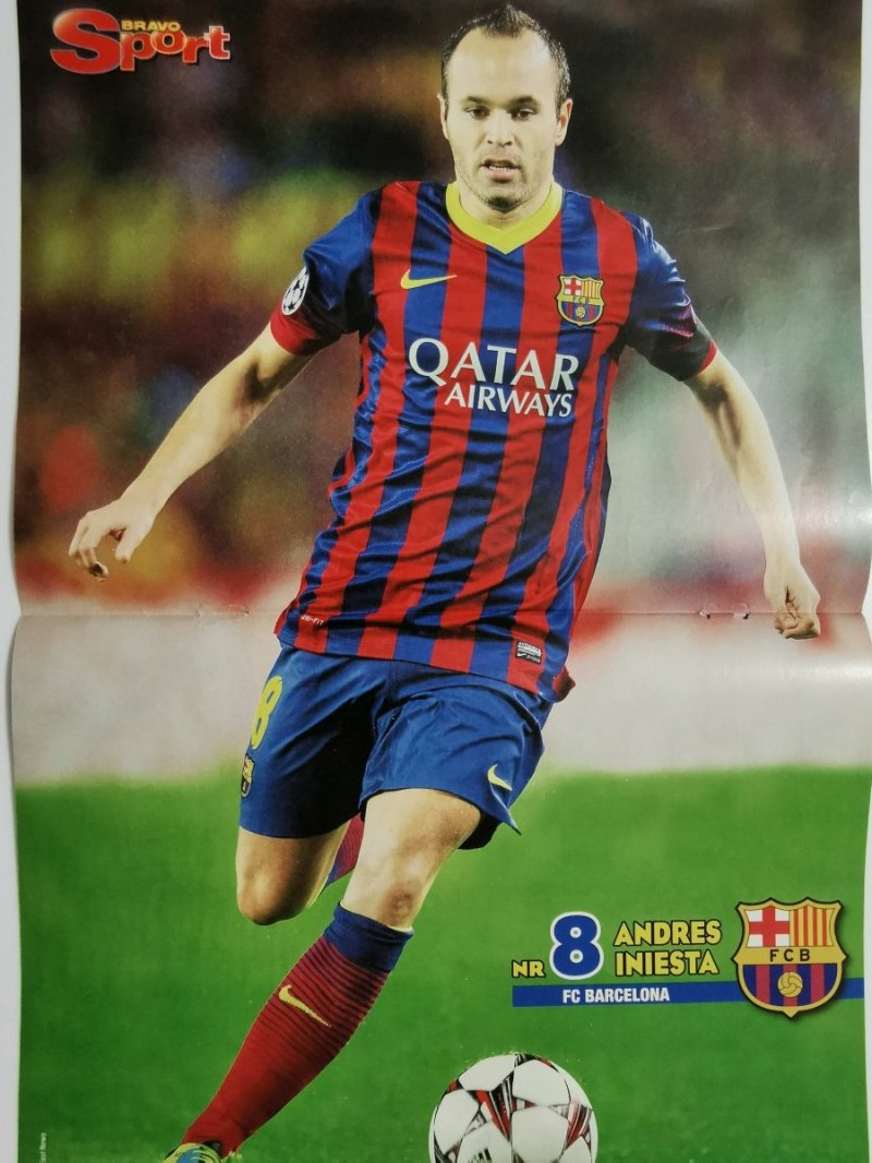 BRAVO SPORT PLAKAT. YAYA TOURE (MANCHESTER CITY) ANDRES INIESTA (BARCELONA)