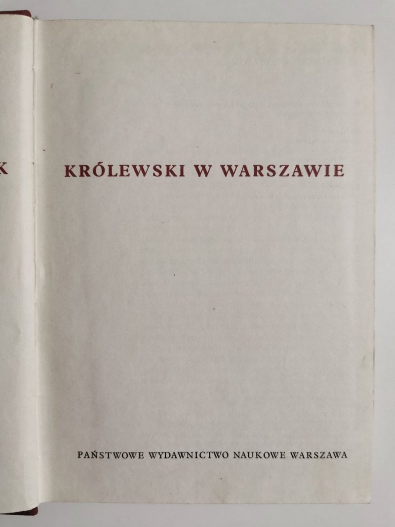 ZAMEK KRÓLEWSKI W WARSZAWIE - Aleksander Gieysztor 1973