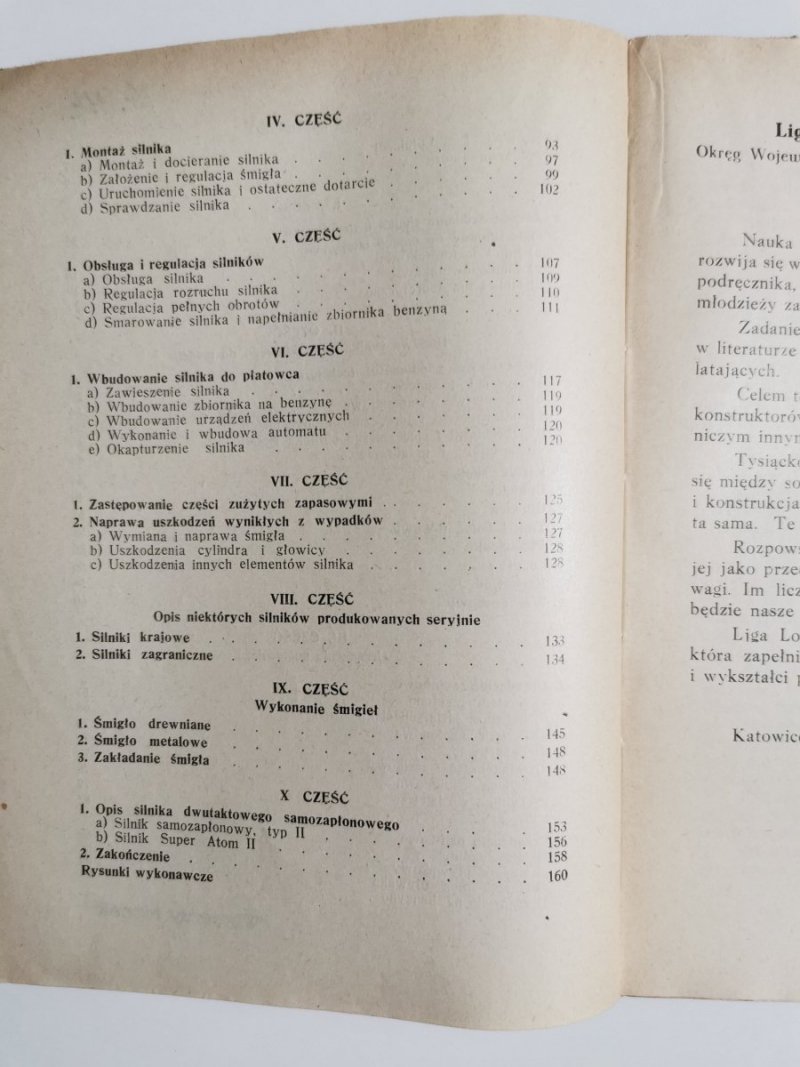 SILNIKI LOTNICZE DO MODELI LATAJĄCYCH - Witold Niementowski 1948