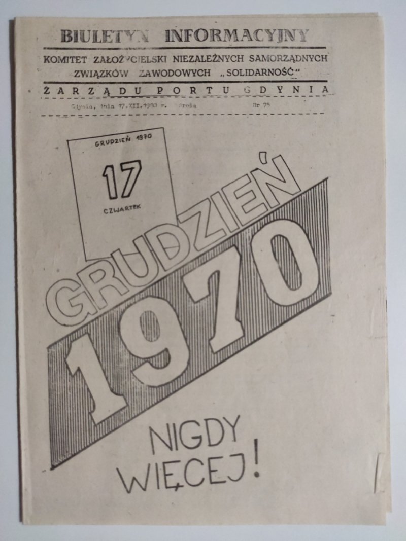 BIULETYN INFORMACYJNY ZARZĄDU PORTU GDYNIA NR 75 – 17.12.1980
