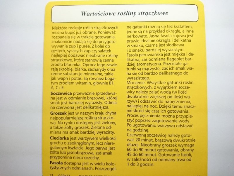 KARTA KULINARNA NR 37 WARTOŚCIOWE ROŚLINY