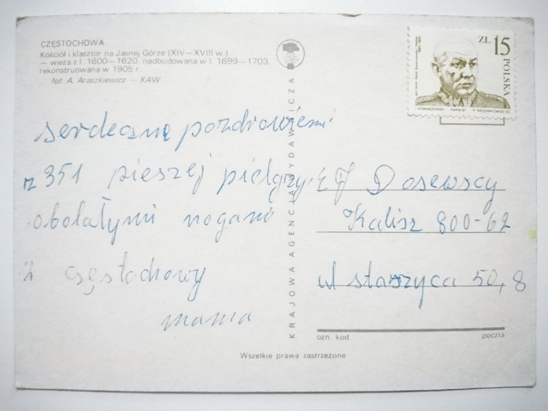CZĘSTOCHOWA. KOŚCIÓŁ I KLASZTOR I INNE FOT. ARASZKIEWICZ