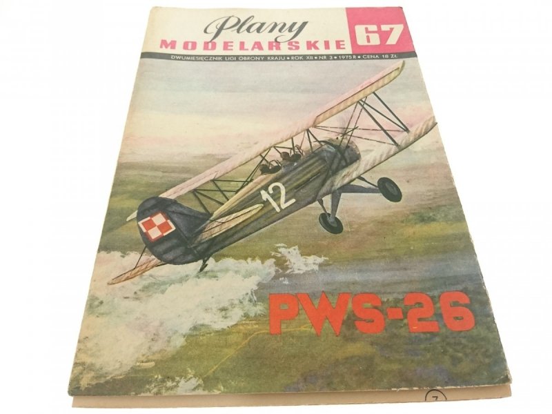 PLANY MODELARSKIE 67 NR 3-1975 SAMOLOT PWS-26