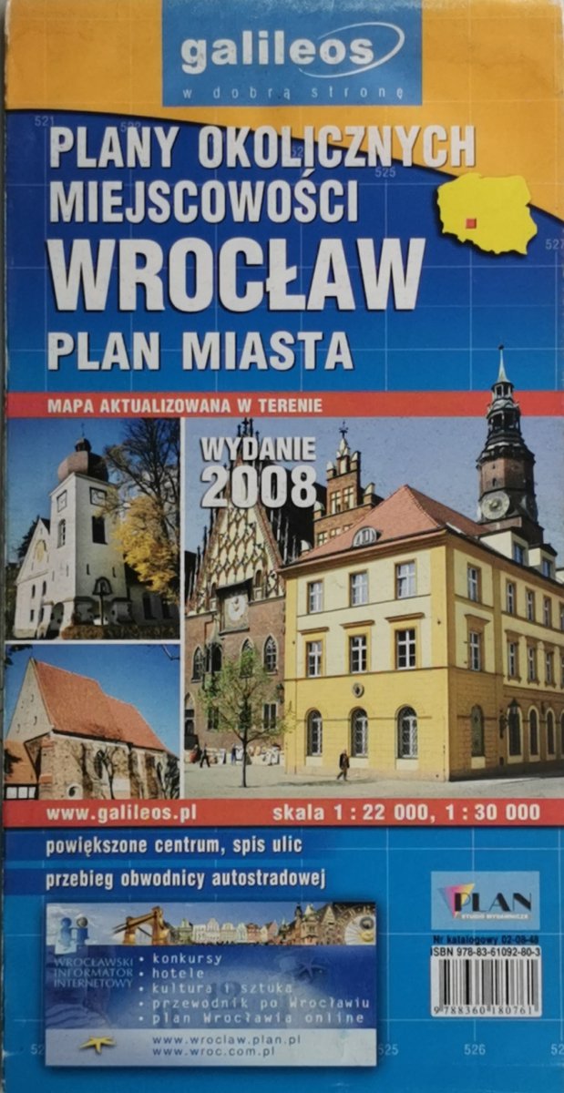 WROCŁAW PLAN MIASTA 2008 1:22 000