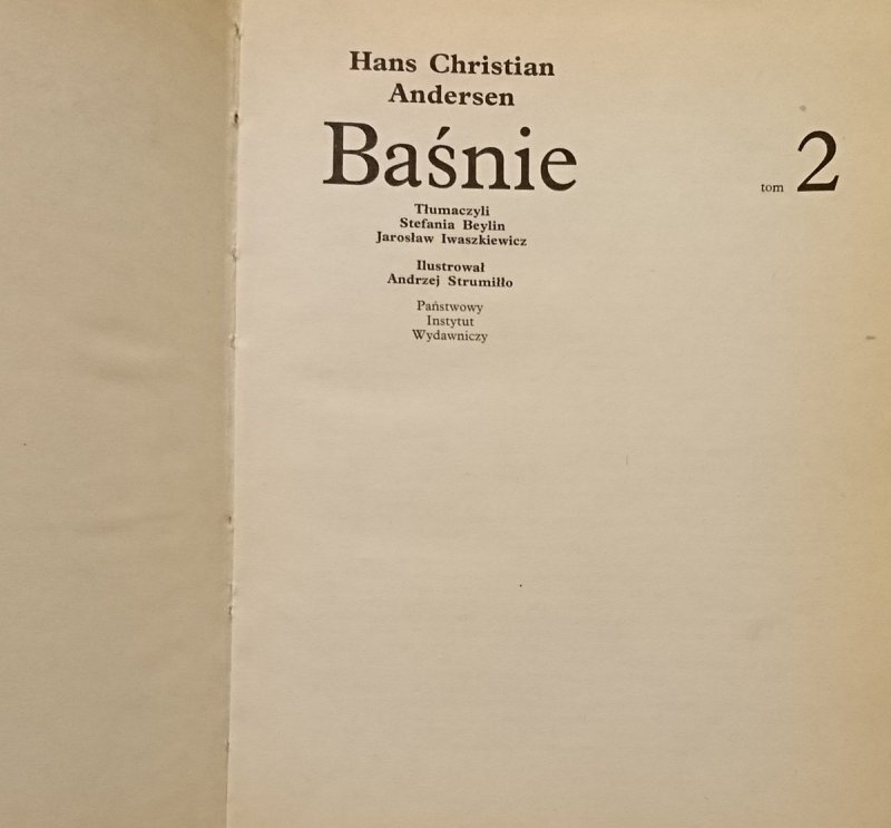 BAŚNIE TOM 2 - Hans Christian Andersen 1977
