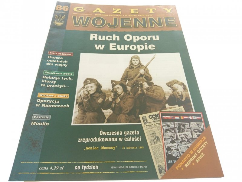 GAZETY WOJENNE NUMER 86 RUCH OPORU W EUROPIE 1998