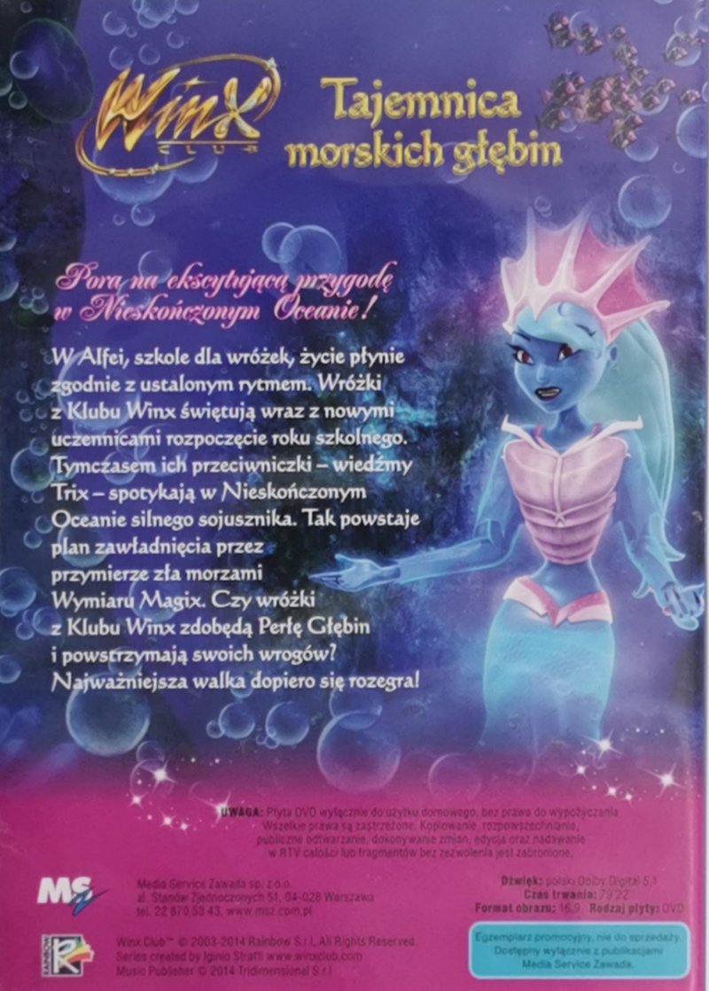 DVD. WINX TAJEMNICA MORSKICH GŁĘBIN