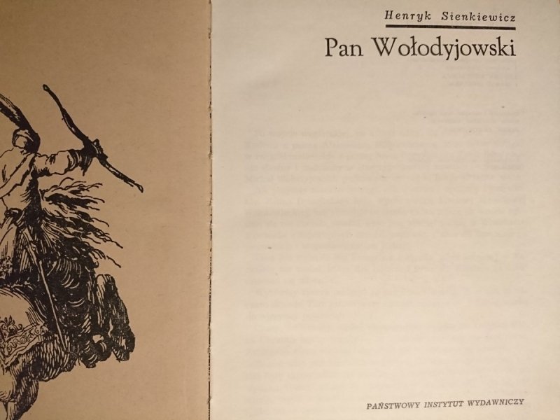 PAN WOŁODYJOWSKI - Henryk Sienkiewicz 1969