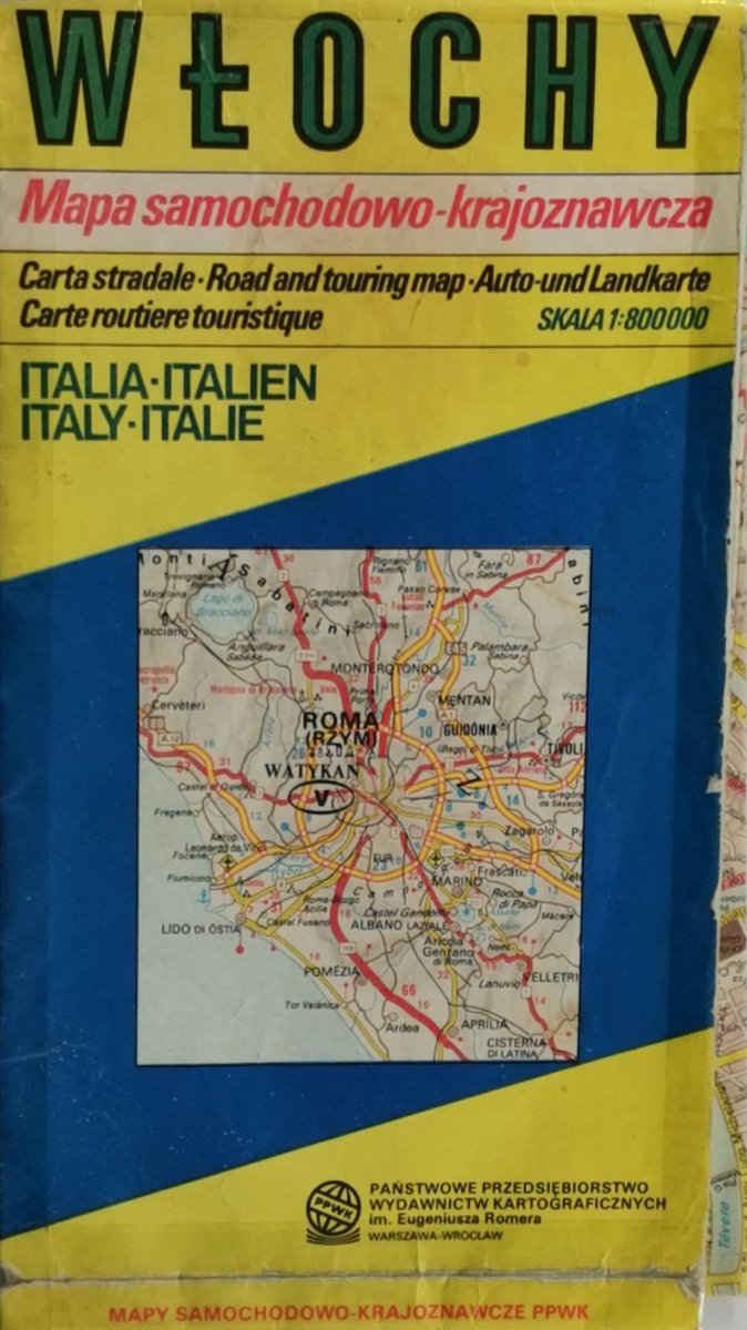 WŁOCHY 1:800 000 ITALY 1991