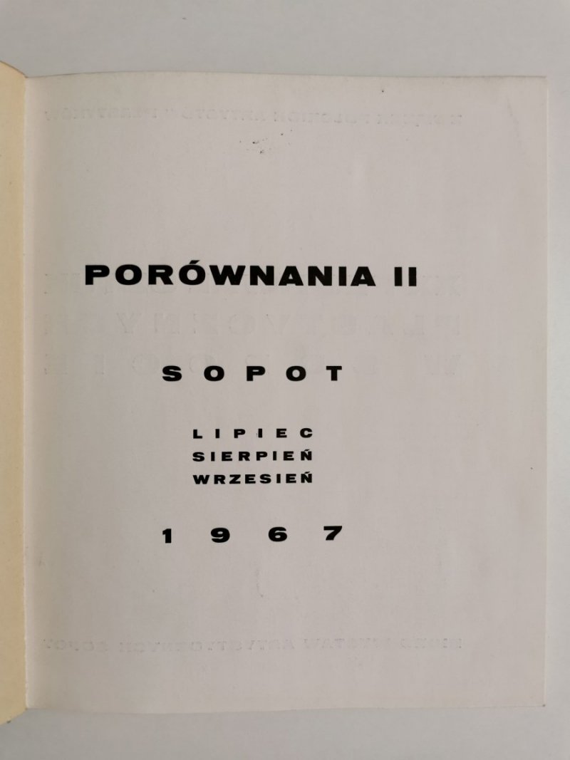 PORÓWNANIA II SOPOT LIPIEC SIERPIEŃ WRZESIEŃ 1967
