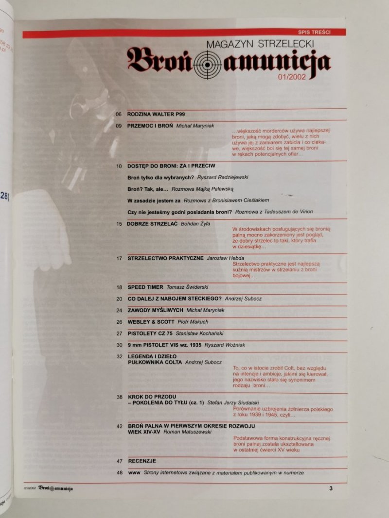 BROŃ AMUNICJA 01/2002 NR 1 (1) WRZESIEŃ 2002