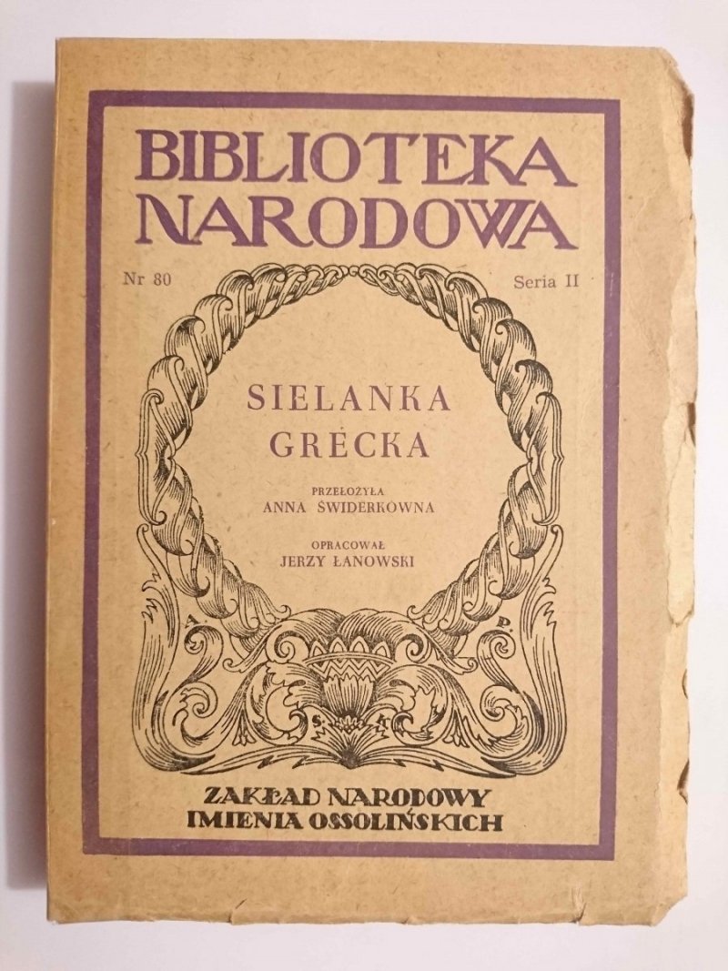 SIELANKA GRECKA. TEOKRYT I MNIEJSI BUKOLICY 1953