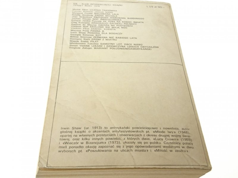 POGODA DLA BOGACZY TOM I i II - Irwin Shaw 1976