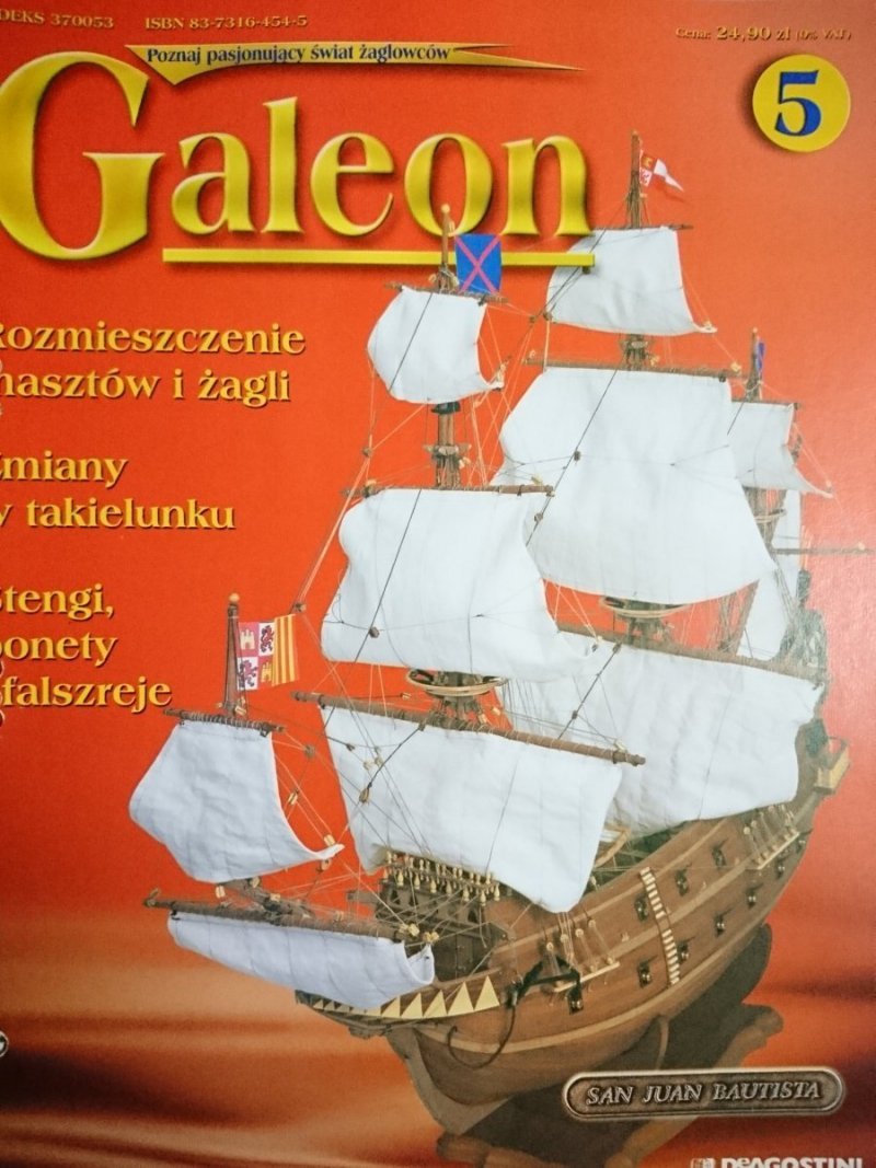 GALEON 5 ROZMIESZCZENIE MASZTÓW I ŻAGLI (2003)