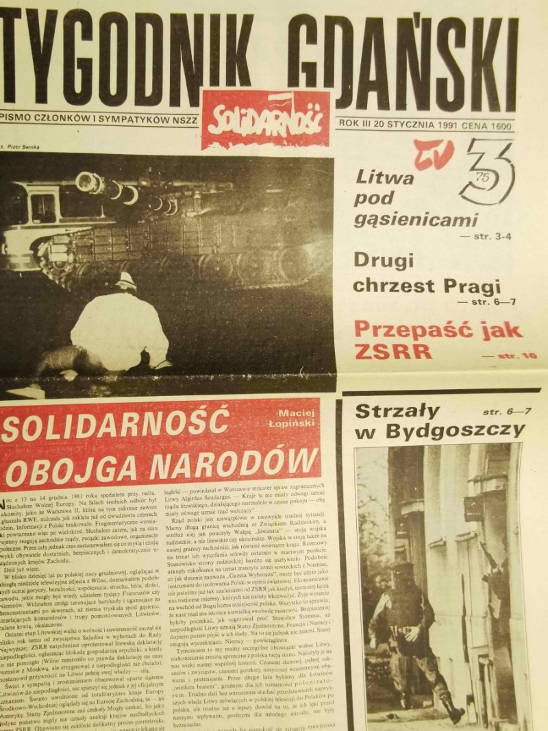 TYGODNIK GDAŃSKI ROK III 20 STYCZNIA 1991
