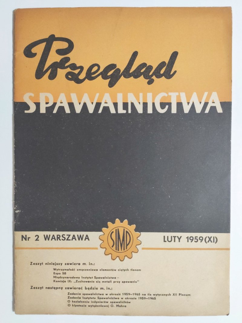 PRZEGLĄD SPAWALNICTWA NR 2/1959