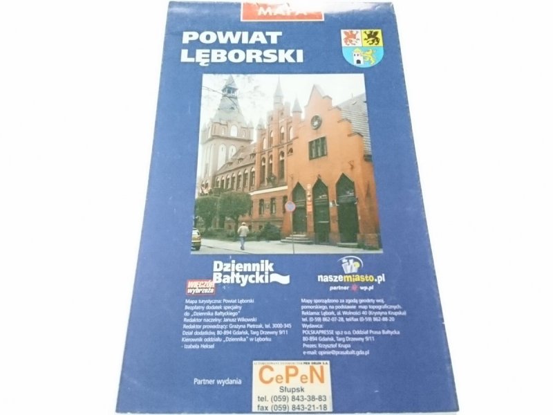 POWIAT LĘBORSKI. MAPA Z OGŁOSZENIAMI