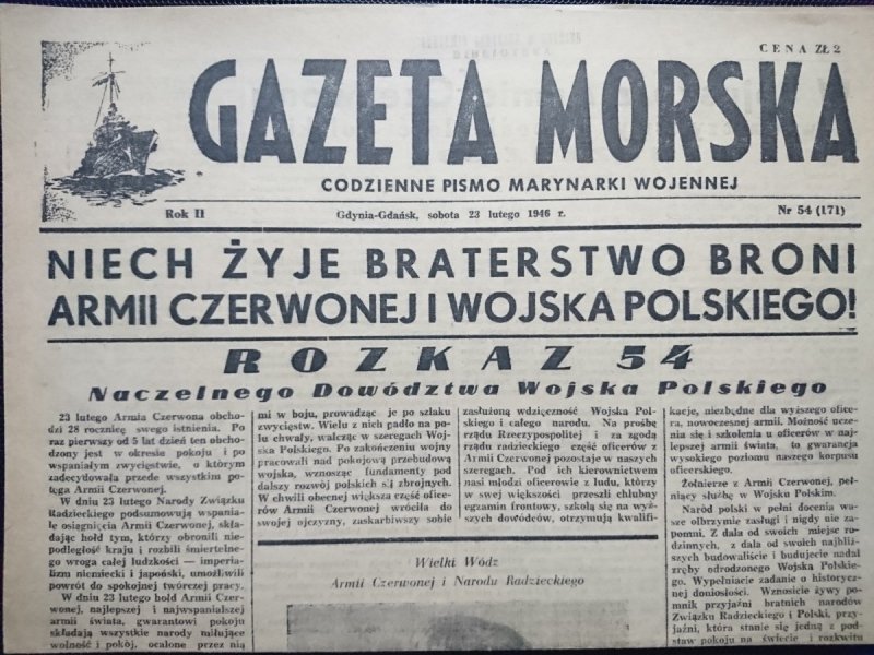 GAZETA MORSKA ROK II NR 54 (171)