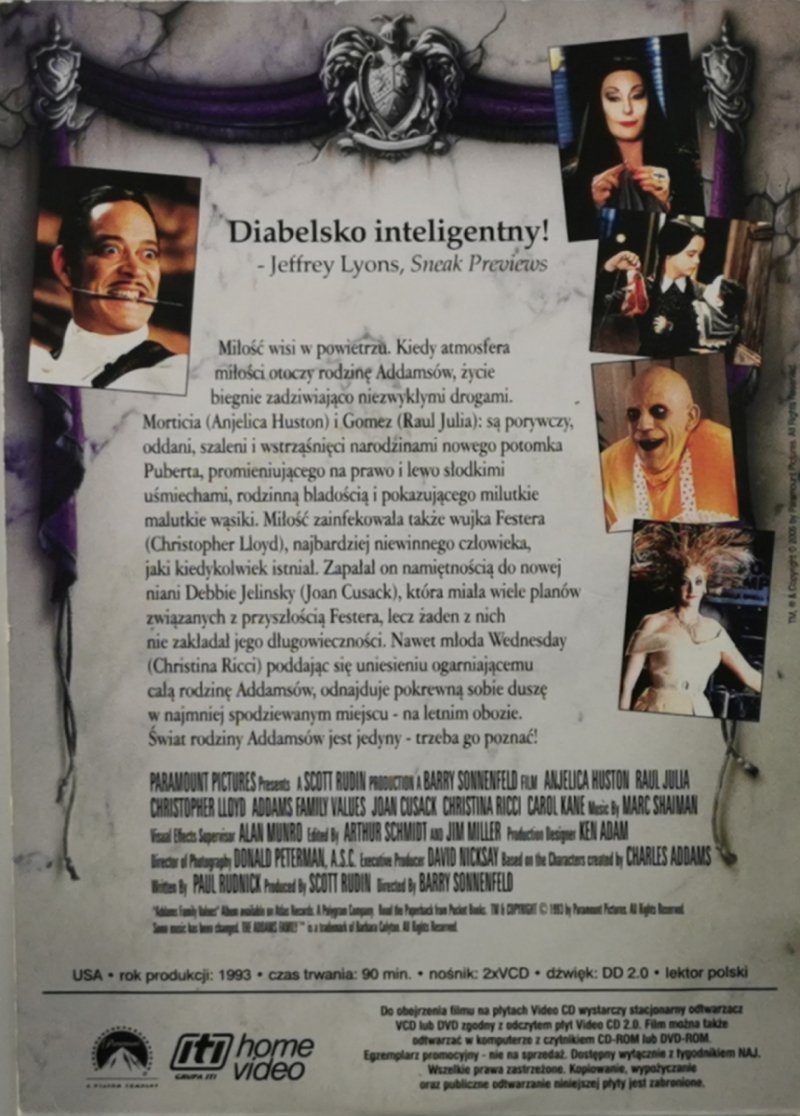 VCD. RODZINA ADAMSÓW II. WERSJA Z LEKTOREM 2xVCD