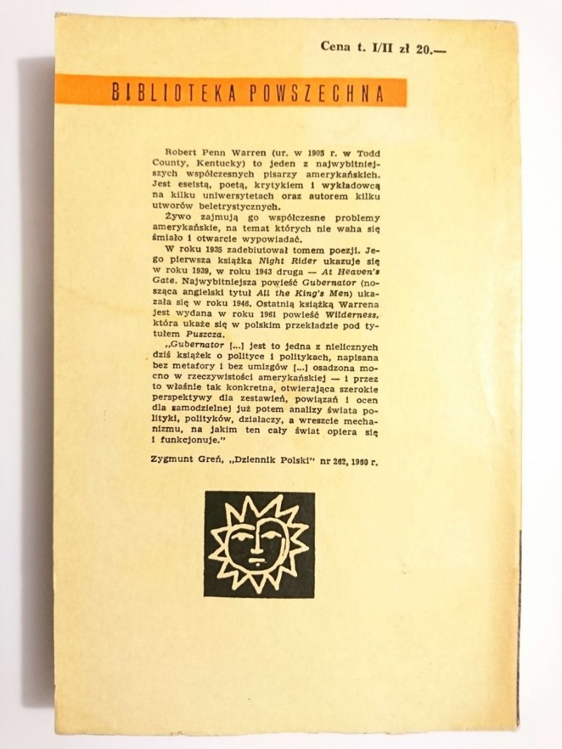 GUBERNATOR TOM II - Robert Penn Warren 1964