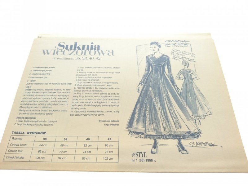 TWÓJ STYL 1-1996 SUKNIA WIECZOROWA