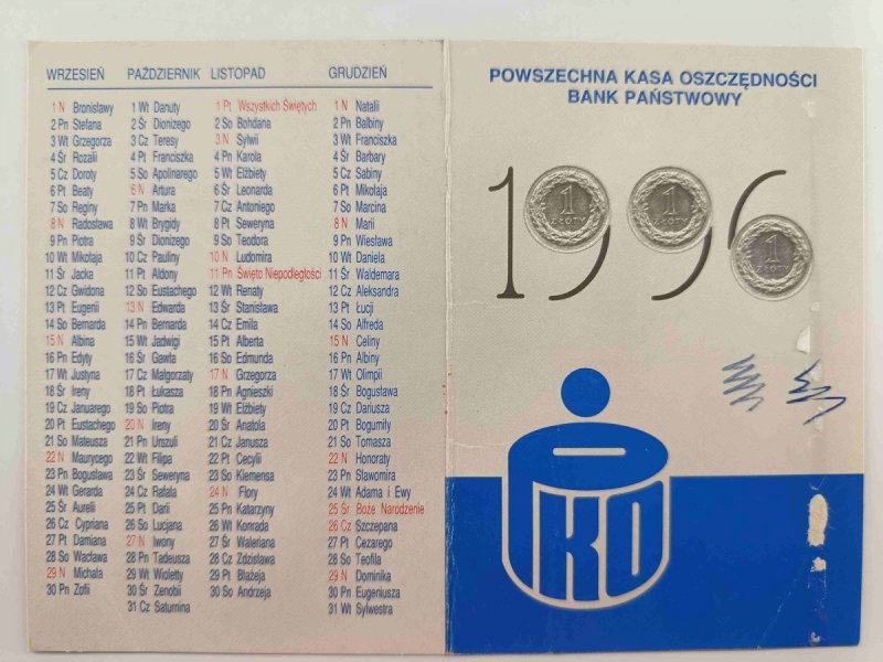 KALENDARZ 1996 PKO