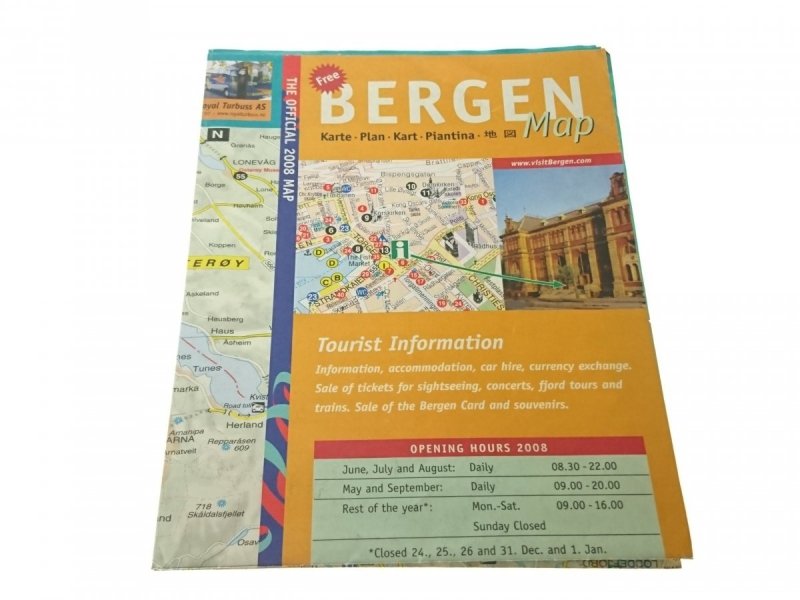 BERGEN MAP. KARTE. TOURIST INFORMATION