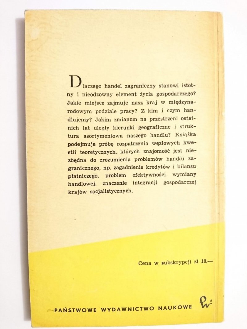 HANDEL ZAGRANICZNY W GOSPODARCE NARODOWEJ - Jan Niegowski 1964