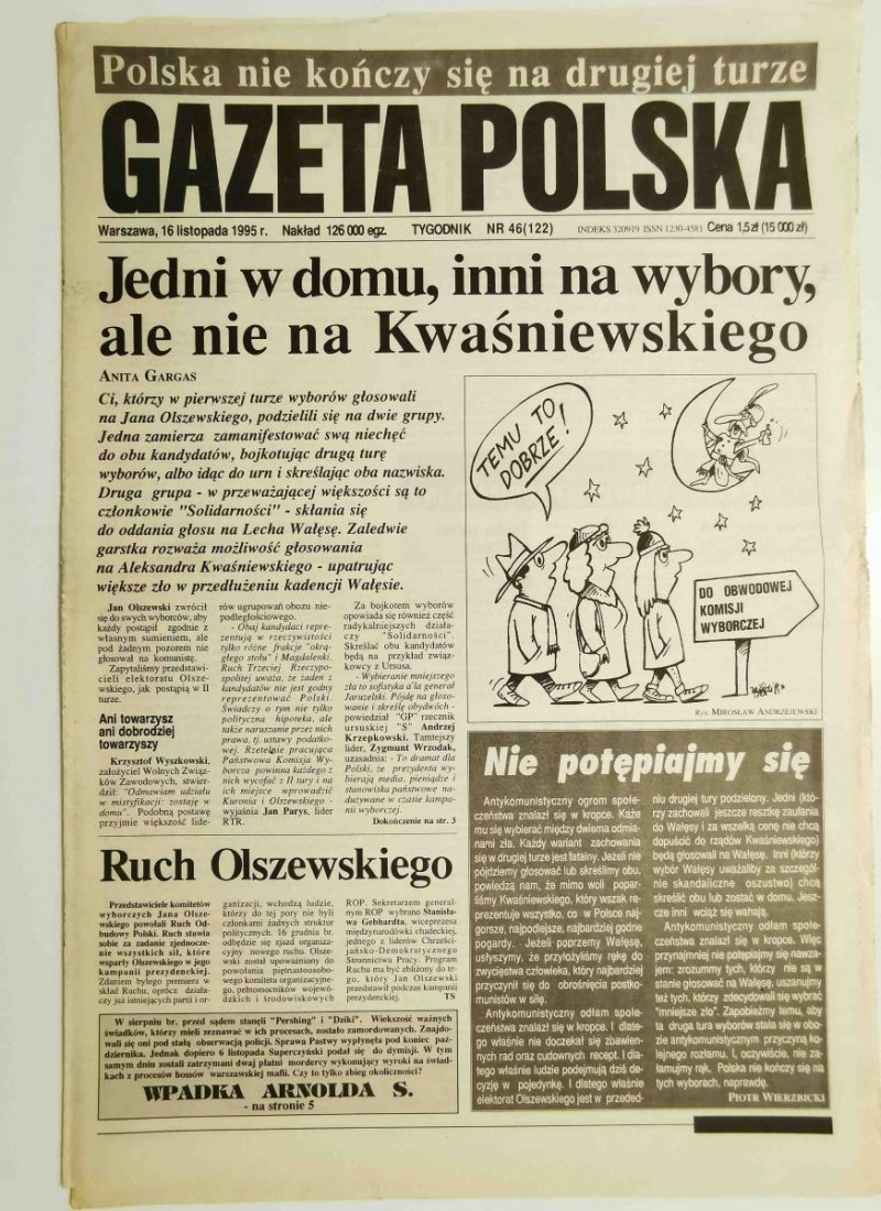 GAZETA POLSKA TYGODNIK NR 46 (122) 16 LISTOPADA 1995 r.