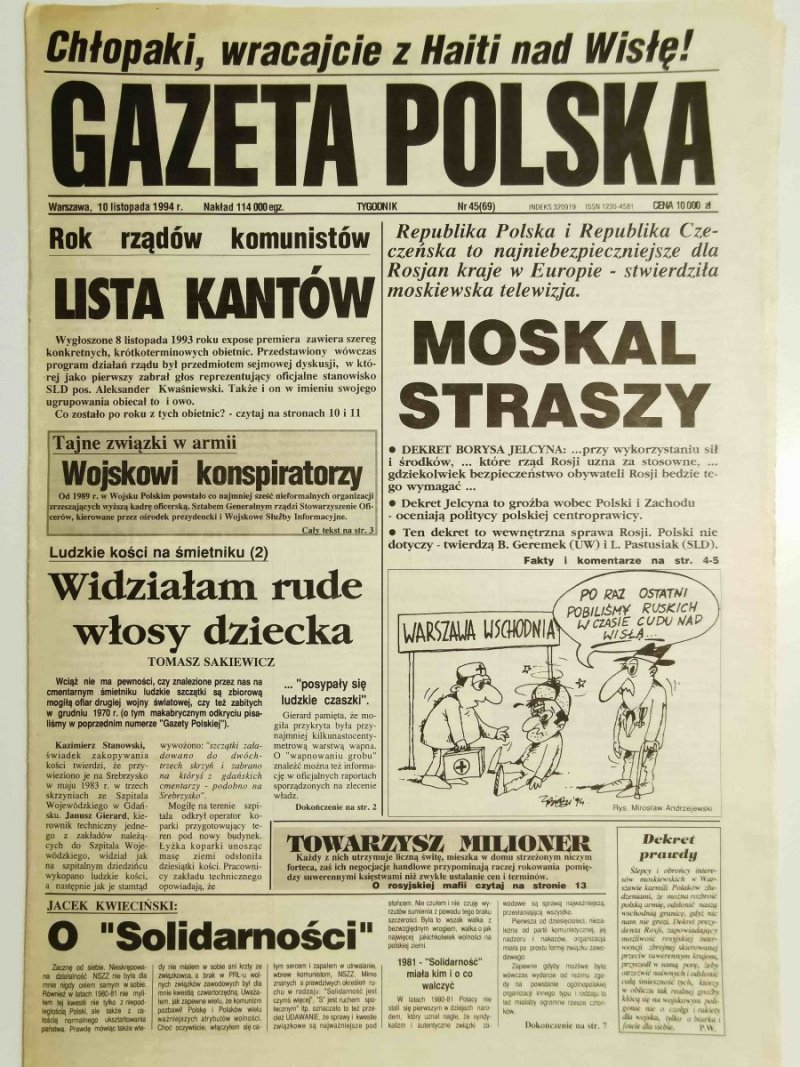 GAZETA POLSKA TYGODNIK NR 45 (69) 10 LISTOPADA 1994 r.
