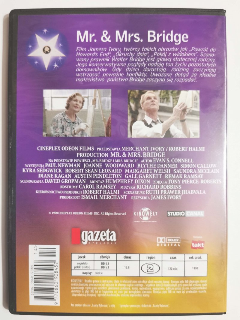 DVD. MR. I MRS. BRIDGE. REŻ. JAMES IVORY