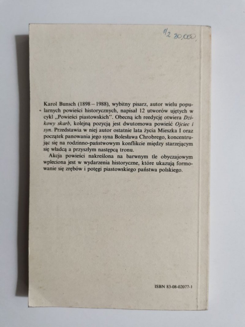 OJCIEC I SYN TOM 1 - Karol Bunsch 1990