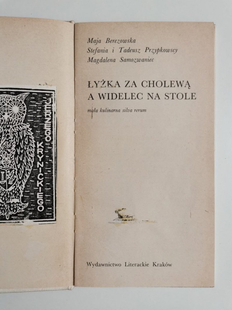 ŁYŻKA ZA CHOLEWĄ A WIDELEC NA STOLE - Maja Berezowska 1977