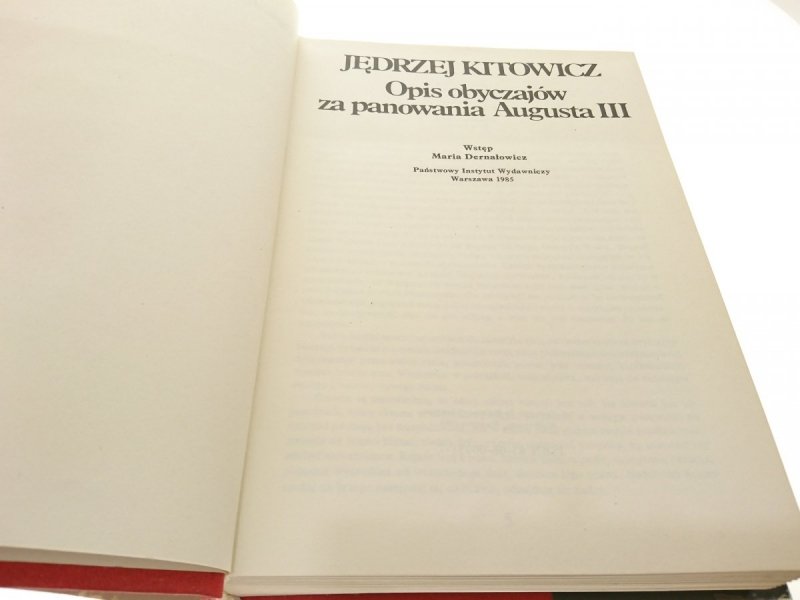 OPIS OBYCZAJÓW ZA PANOWANIA AUGUSTA III - Kitowicz