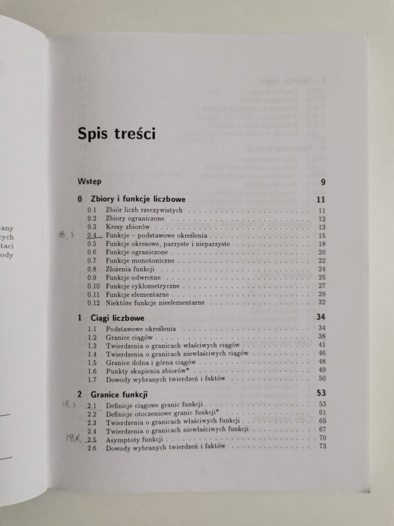 ANALIZA MATEMATYCZNA 1 DEFINICJE, TWIERDZENIA, WZORY 2003