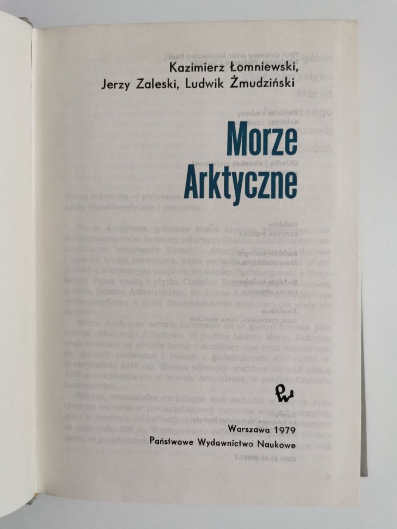 MORZE ARKTYCZNE -Kazimierz Łomniewski 1979