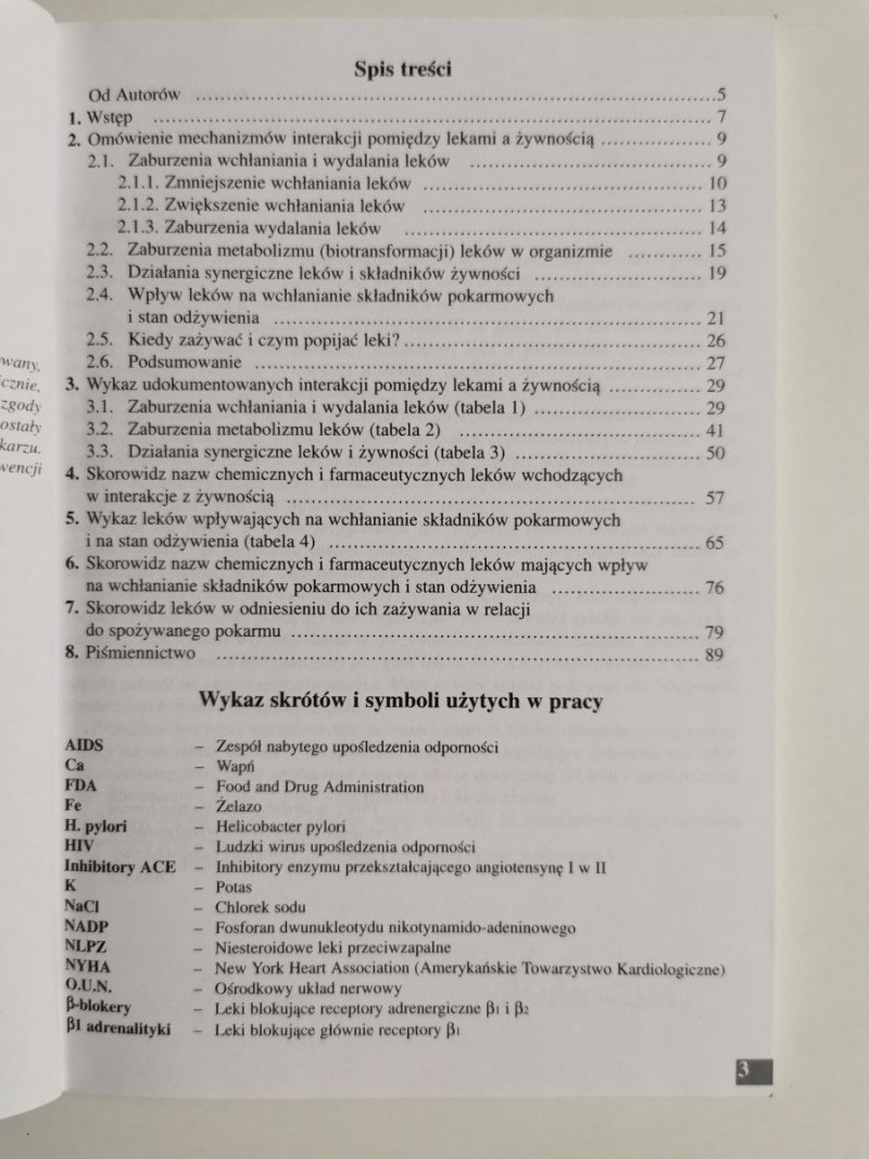 INTERAKCJE POMIĘDZY LEKAMI A ŻYWNOŚCIĄ 