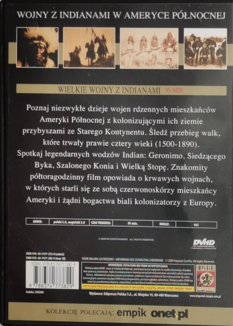 DVD. WOJNY Z INDIANAMI W AMERYCE PÓŁNOCNEJ 1500-1890 